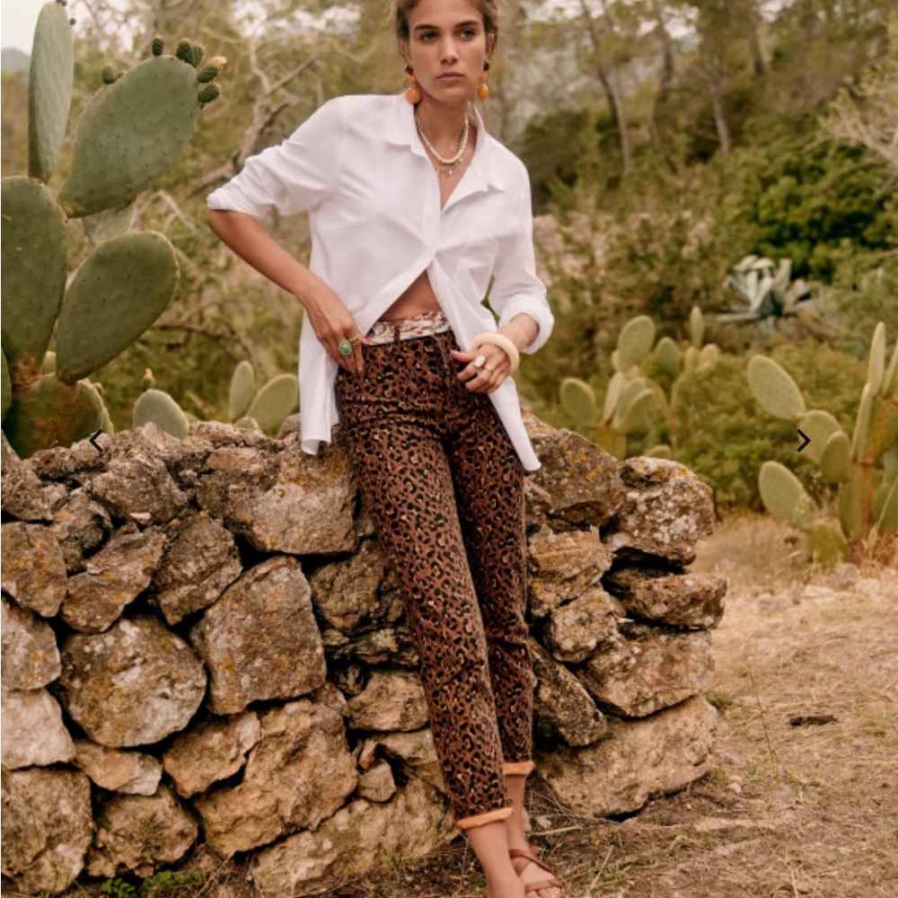Sezane Cheetah/Leopard print jeans